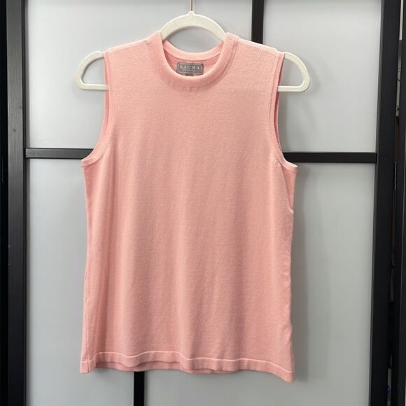 [M] Laura Petite Petal Sofest Petal Pink Sweater Vest Preppy y2k Clueless Style - Picture 1 of 8